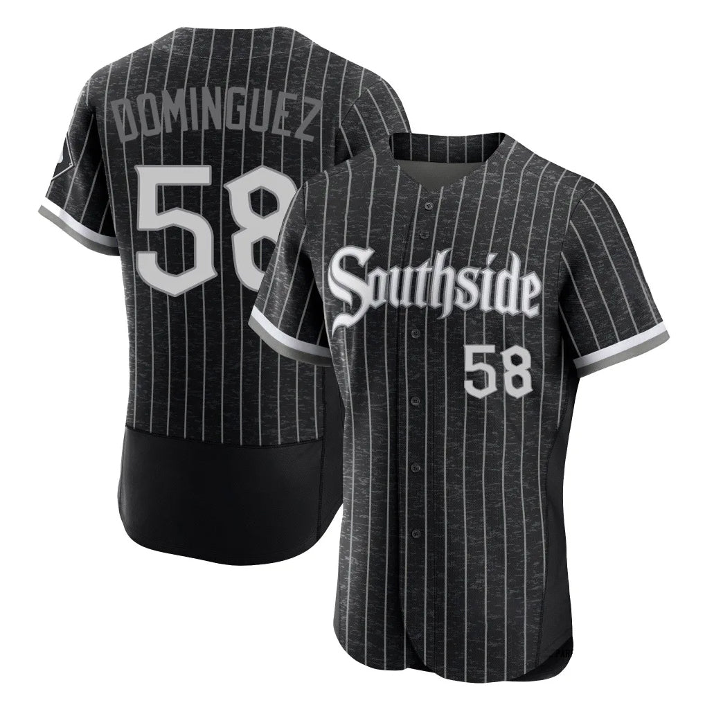 Boles C.White Sox #58 Seranthony Dom¨ªnguez Player Black City Connect Limited Elite Home Stitched Jerseys