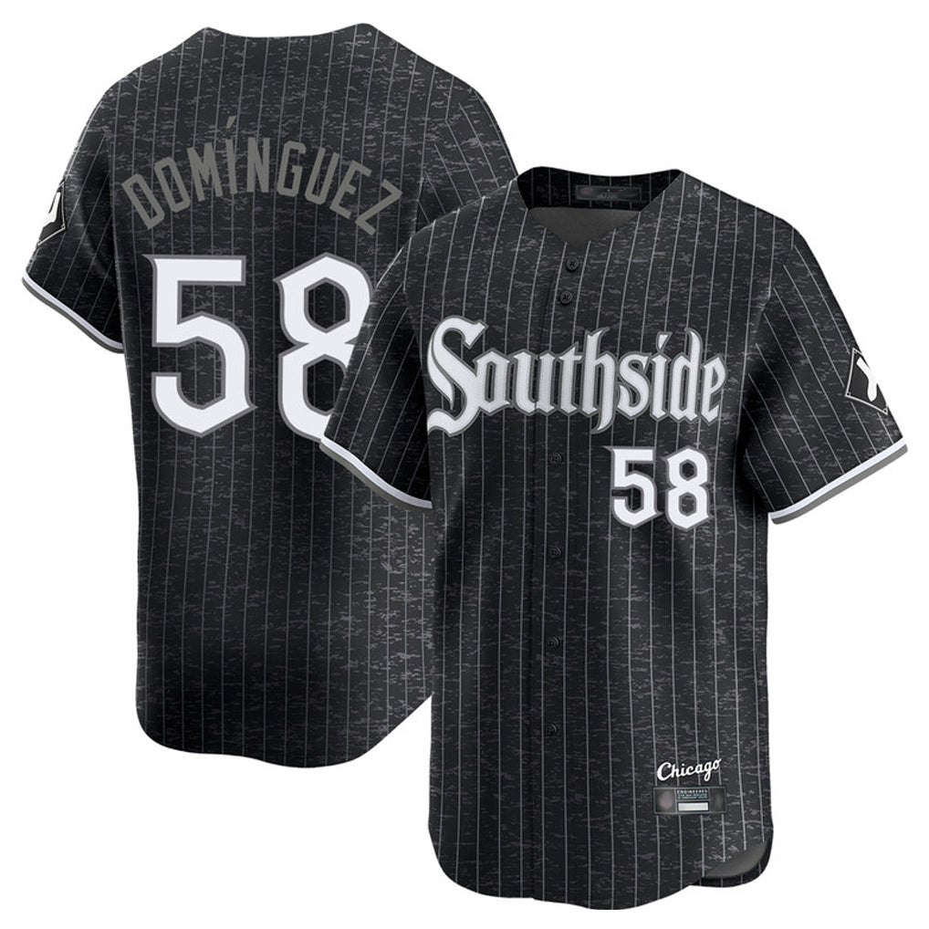 Boles C.White Sox #58 Seranthony Dom¨ªnguez Player Black City Connect Limited Home Stitched Jerseys