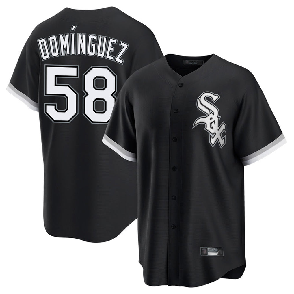 Boles C.White Sox #58 Seranthony Dom¨ªnguez Player Black Home Game Stitched Jerseys