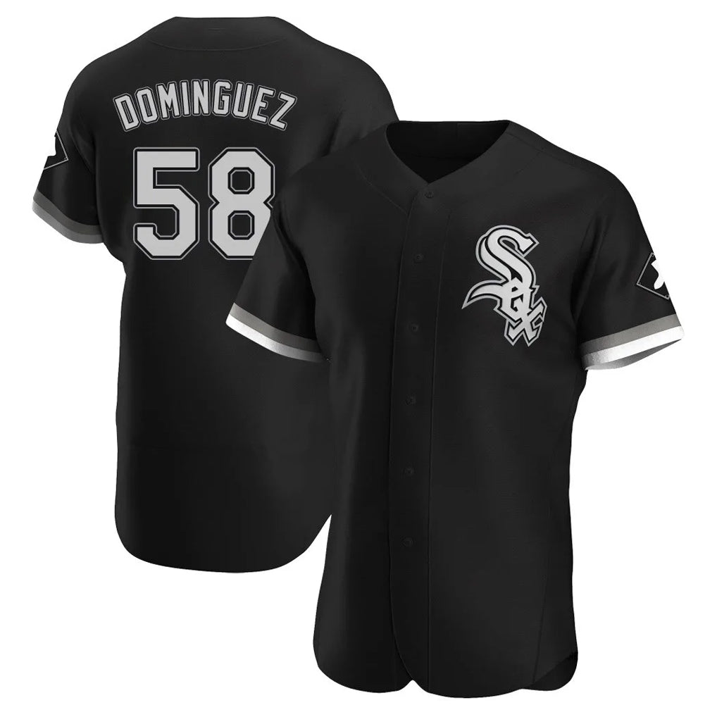 Boles C.White Sox #58 Seranthony Dom¨ªnguez Player Black Limited Elite Home Stitched Jerseys