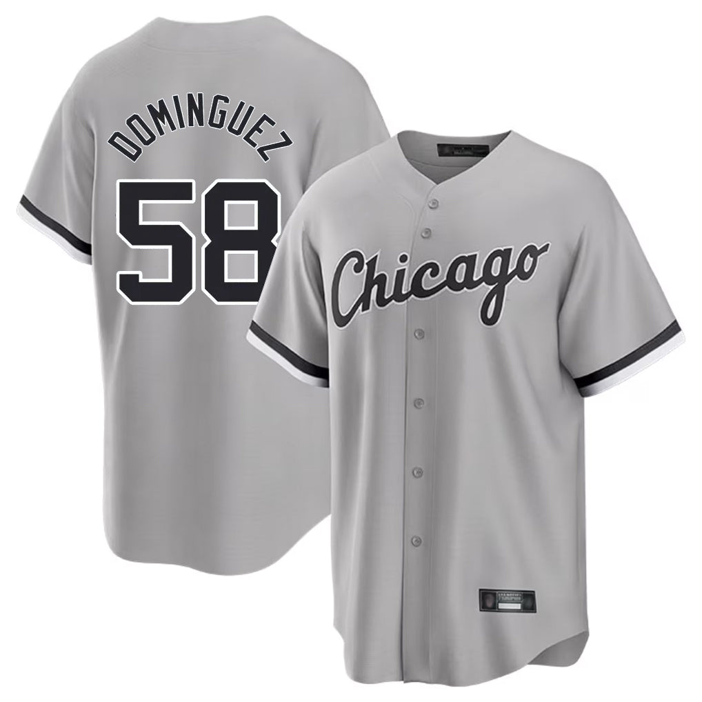 Boles C.White Sox #58 Seranthony Dom¨ªnguez Player Gray Home Game Stitched Jerseys
