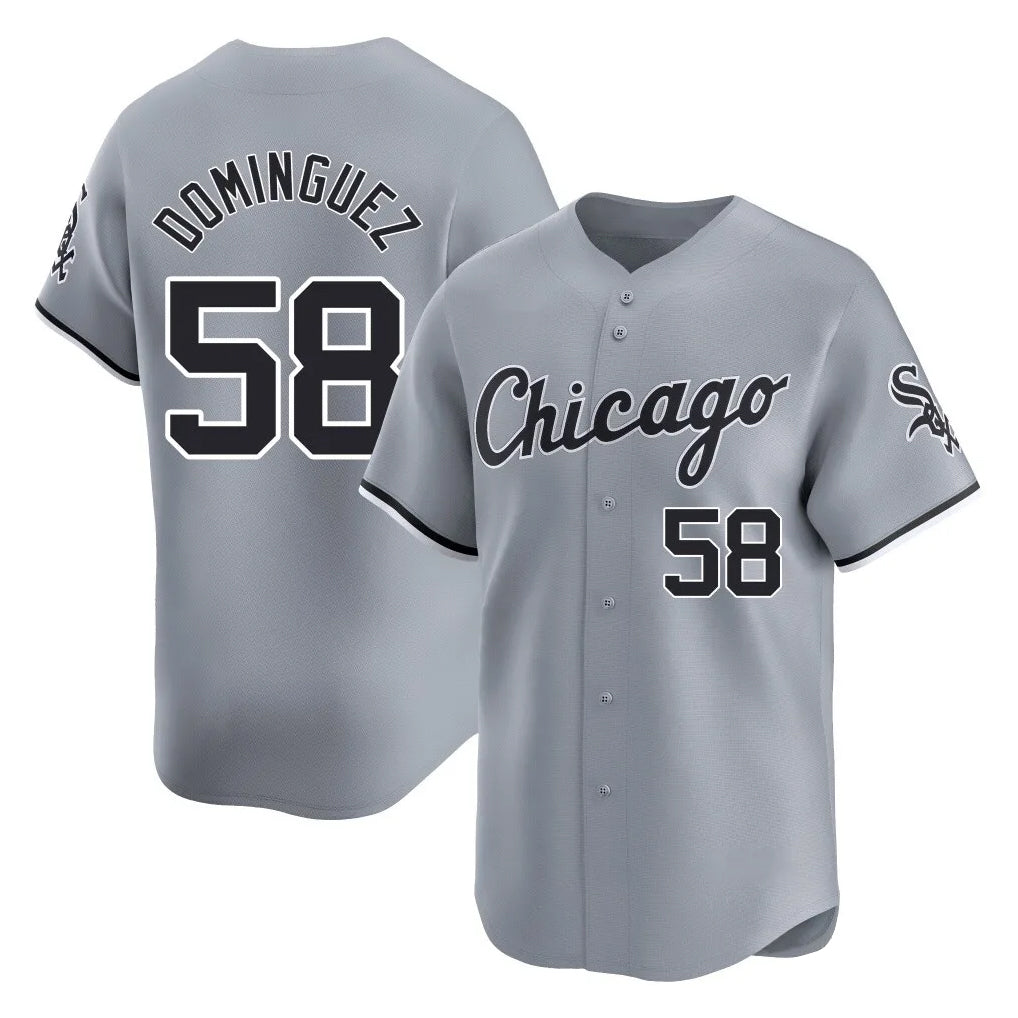 Boles C.White Sox #58 Seranthony Dom¨ªnguez Player Gray Road Limited Home Stitched Jerseys