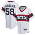 Boles C.White Sox #58 Seranthony Dom¨ªnguez Player White T-shirt Home Game Stitched Jerseys