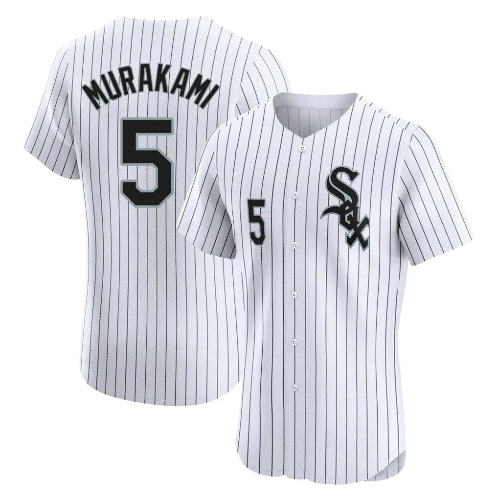 Boles C.White Sox #5 Munetaka Murakami Player White Stripe Limited Elite Home Stitched Jerseys
