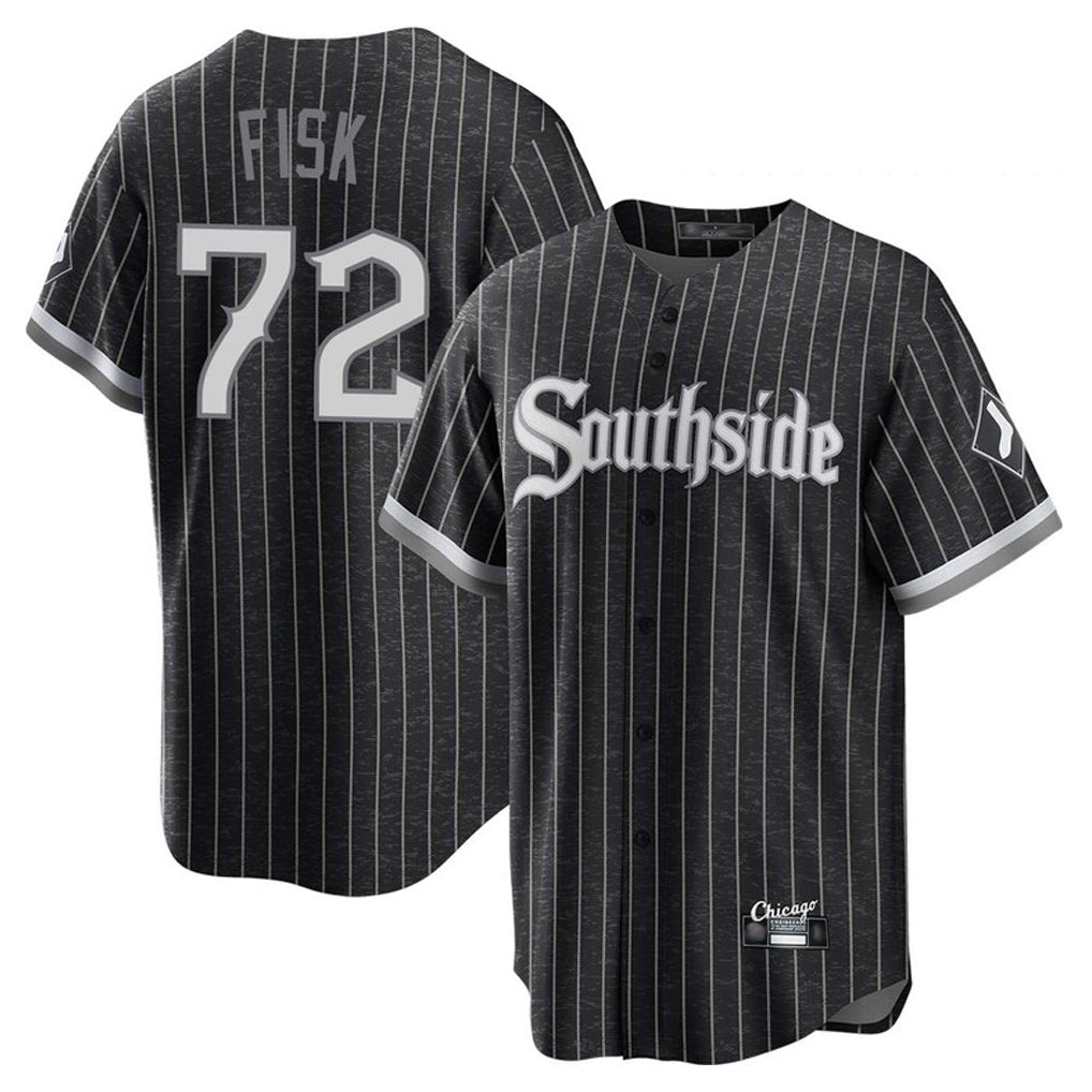 Boles C.White Sox #72 Carlton Fisk Player Black City Connect Home Game Stitched Jerseys