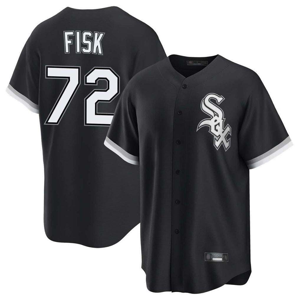 Boles C.White Sox #72 Carlton Fisk Player Black Home Game Stitched Jerseys