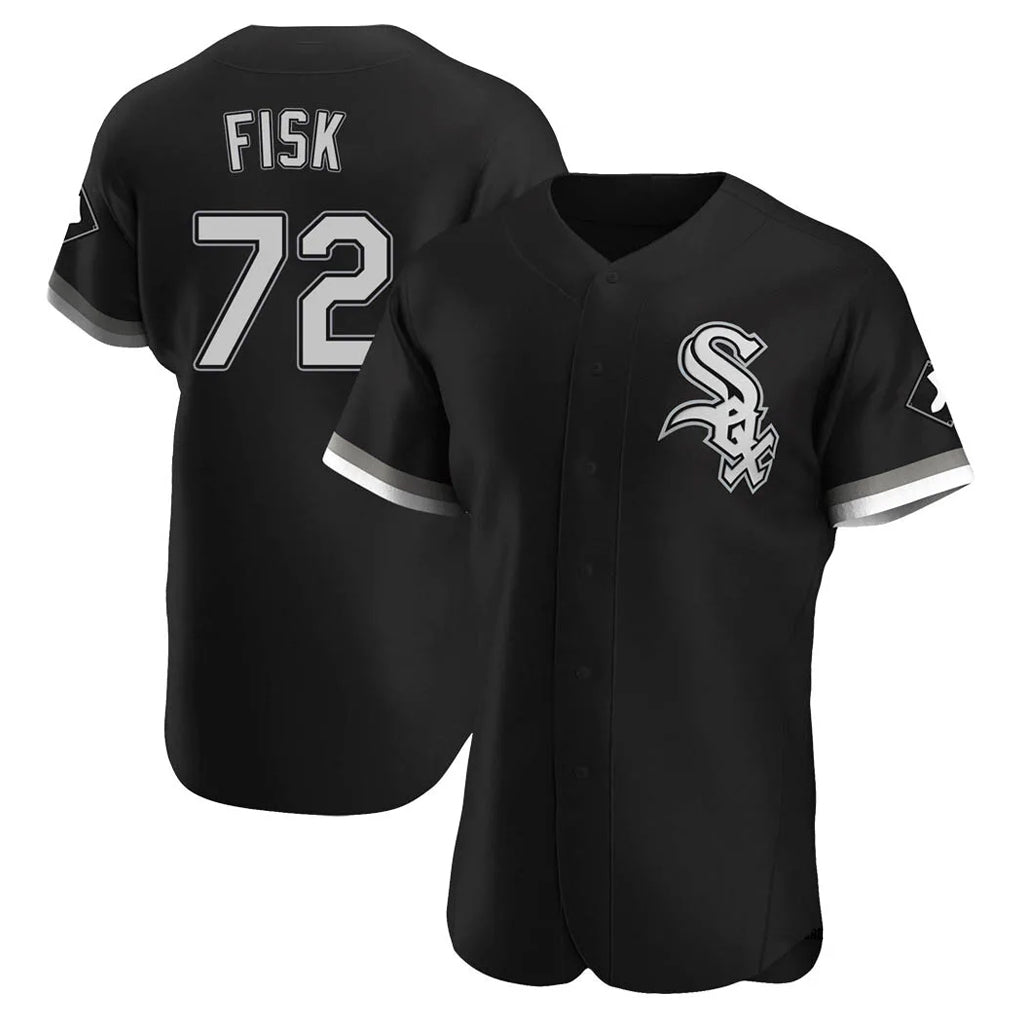 Boles C.White Sox #72 Carlton Fisk Player Black Limited Elite Home Stitched Jerseys