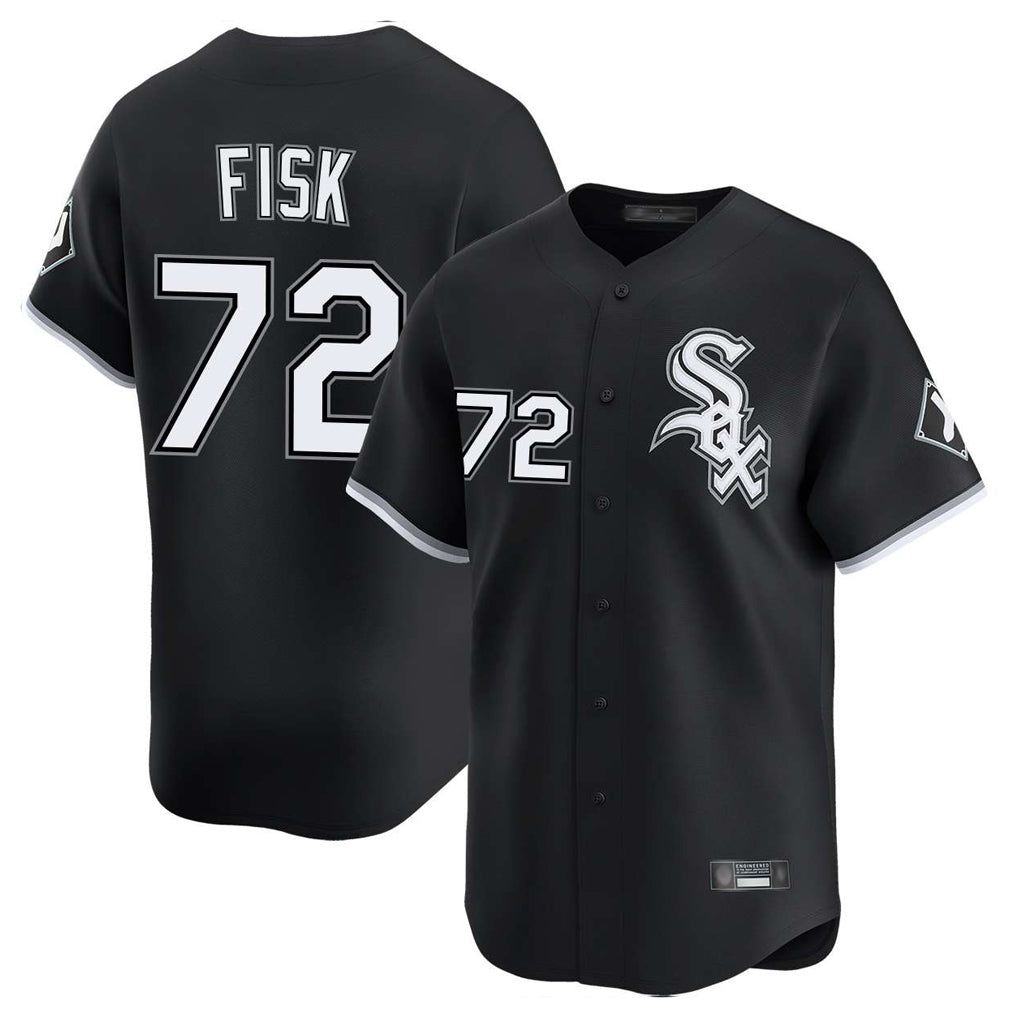 Boles C.White Sox #72 Carlton Fisk Player Black Limited Home Stitched Jerseys