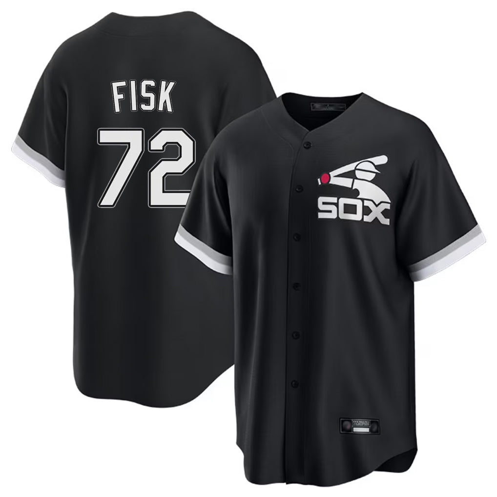 Boles C.White Sox #72 Carlton Fisk Player Black Spring Training Game Stitched Jerseys