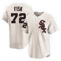 Boles C.White Sox #72 Carlton Fisk Player Cream Cooperstown Collection Limited Home Stitched Jerseys
