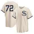 Boles C.White Sox #72 Carlton Fisk Player Cream Field of Dreams Home Game Stitched Jerseys