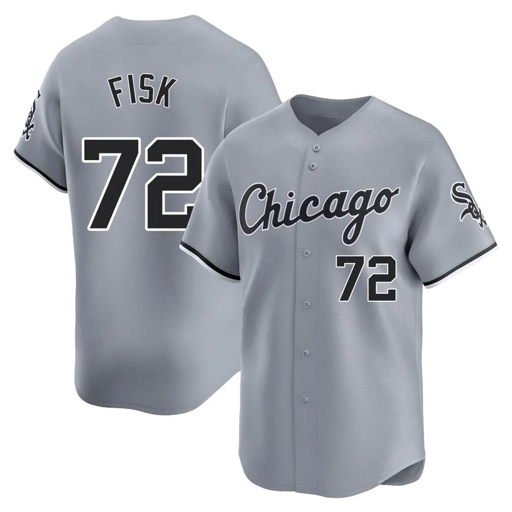 Boles C.White Sox #72 Carlton Fisk Player Gray Road Limited Home Stitched Jerseys