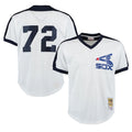 Boles C.White Sox #72 Carlton Fisk Player White Mitchell & Ness Cooperstown Collection Mesh Game Stitched Jerseys