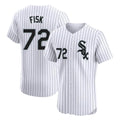 Boles C.White Sox #72 Carlton Fisk Player White Stripe Limited Elite Home Stitched Jerseys