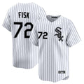 Boles C.White Sox #72 Carlton Fisk Player White Stripe Limited Home Stitched Jerseys