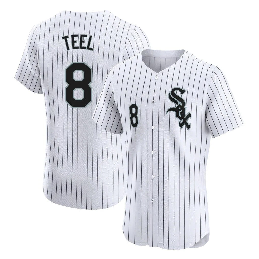 Boles C.White Sox #8 Kyle Teel Player White Stripe Limited Elite Home Stitched Jerseys