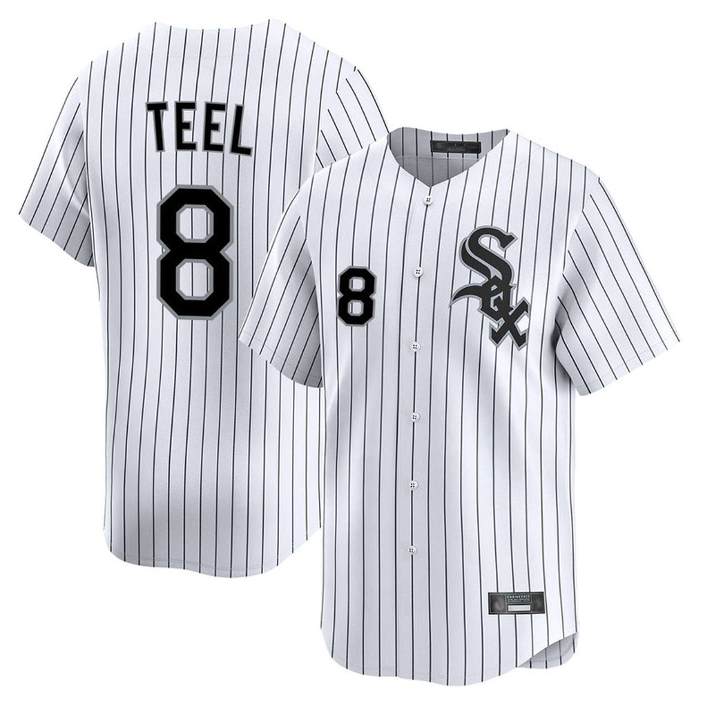 Boles C.White Sox #8 Kyle Teel Player White Stripe Limited Home Stitched Jerseys