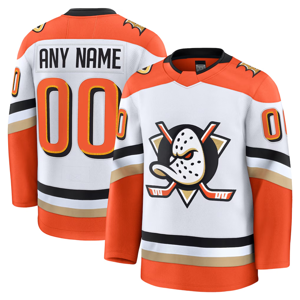 Boles Custom A.Ducks White Away Premium Jerseys