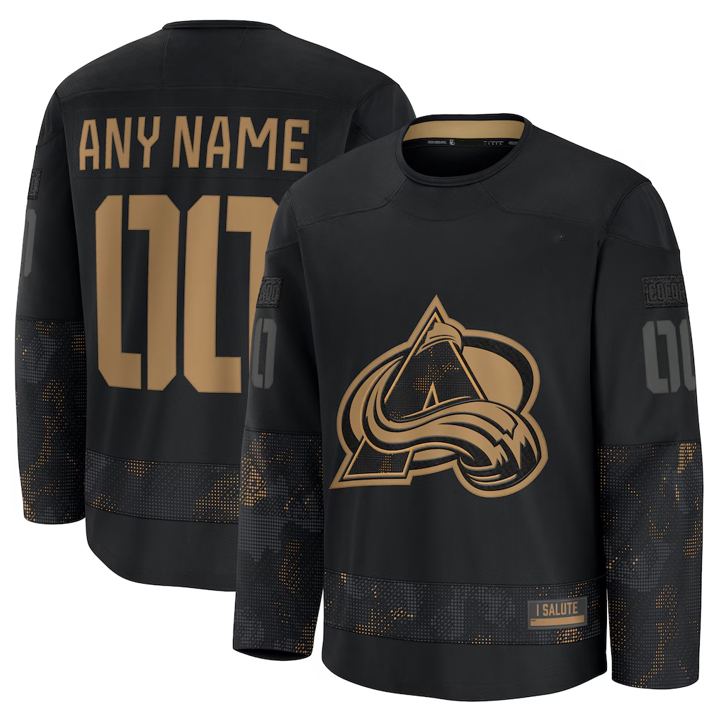 Boles Custom C.Avalanche Black 2024 Military Appreciation Practice Jerseys