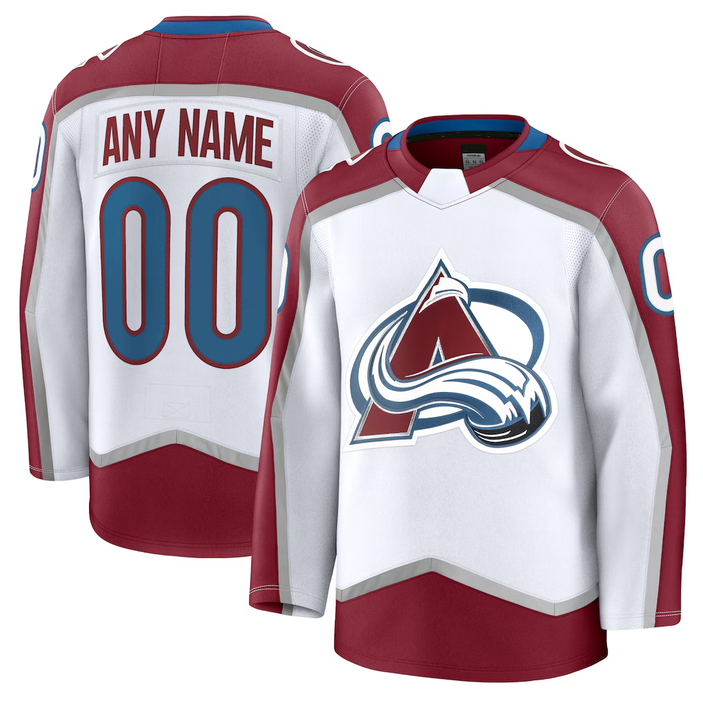 Boles Custom C.Avalanche White Away Premium Jerseys