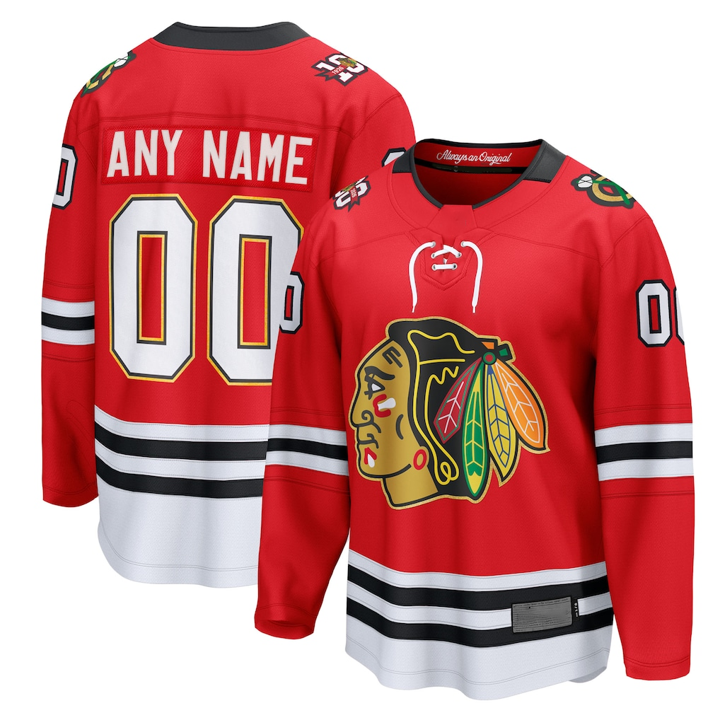 Boles Custom C.Blackhawks Red Centennial Breakaway Jerseys