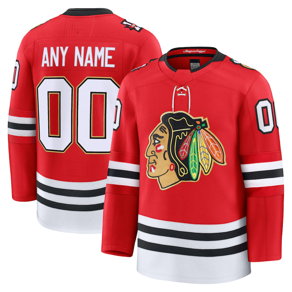Boles Custom C.Blackhawks Red Centennial Premium Jerseys