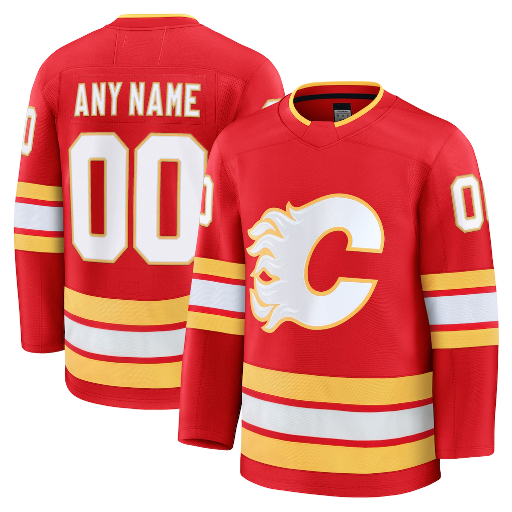 Boles Custom C.Flames Red Home Premium Jerseys