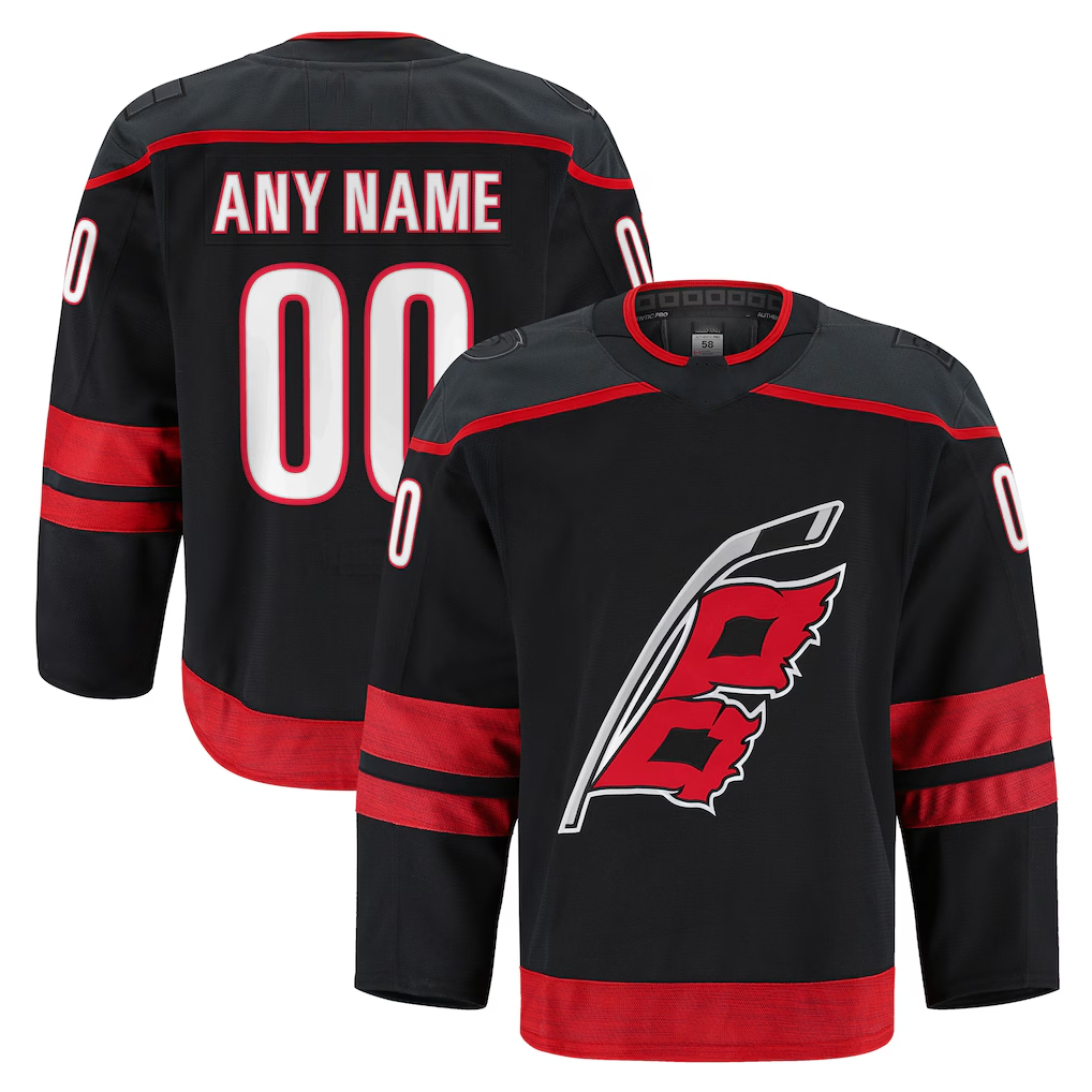 Boles Custom C.Hurricanes Black Home Authentic Pro Stitched Jerseys