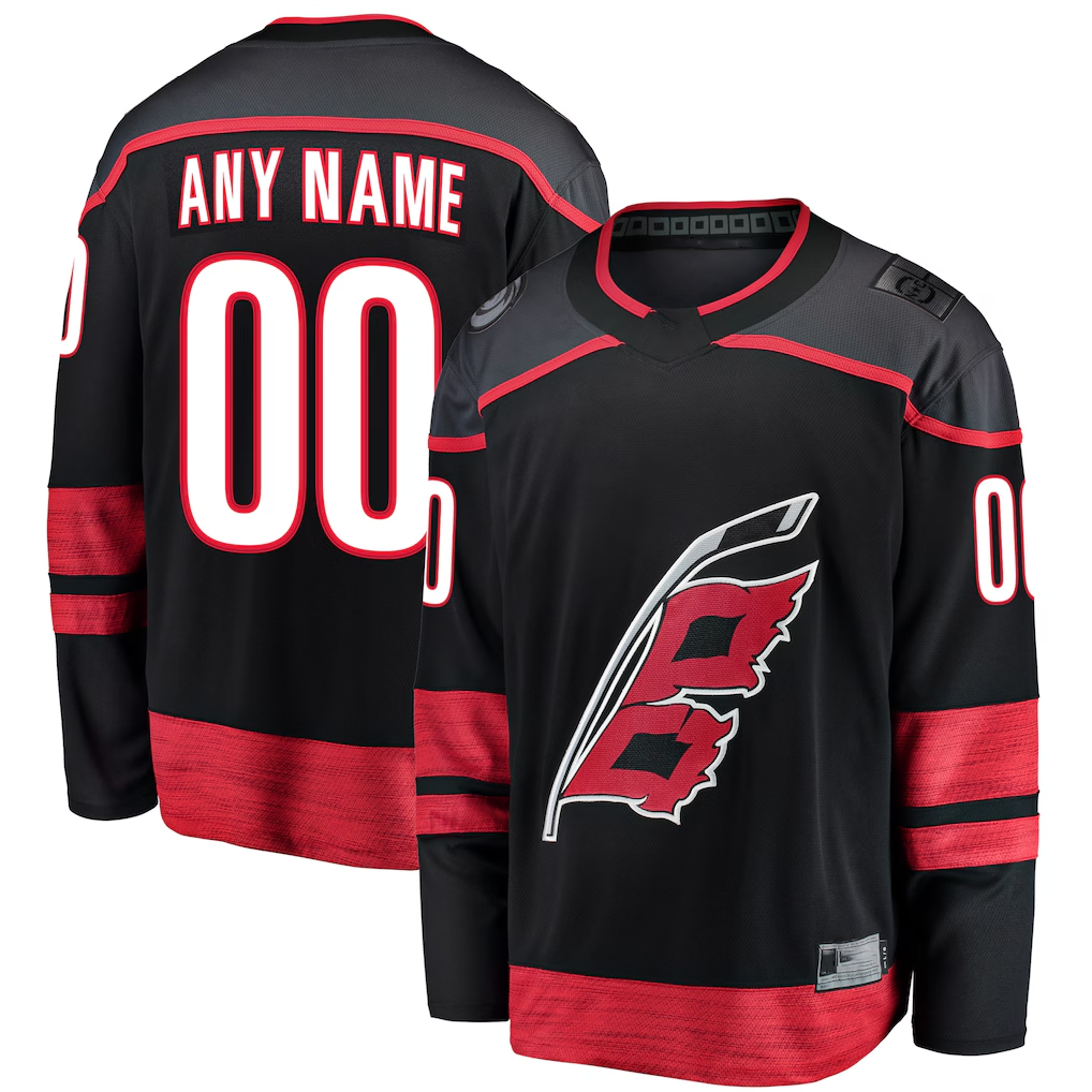 Boles Custom C.Hurricanes Black Home Breakaway Stitched Jerseys