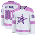 Boles Custom D.Stars White 2024 Hockey Fights Cancer Practice Jerseys