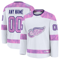 Boles Custom DR.Wings White 2024 Hockey Fights Cancer Practice Jerseys