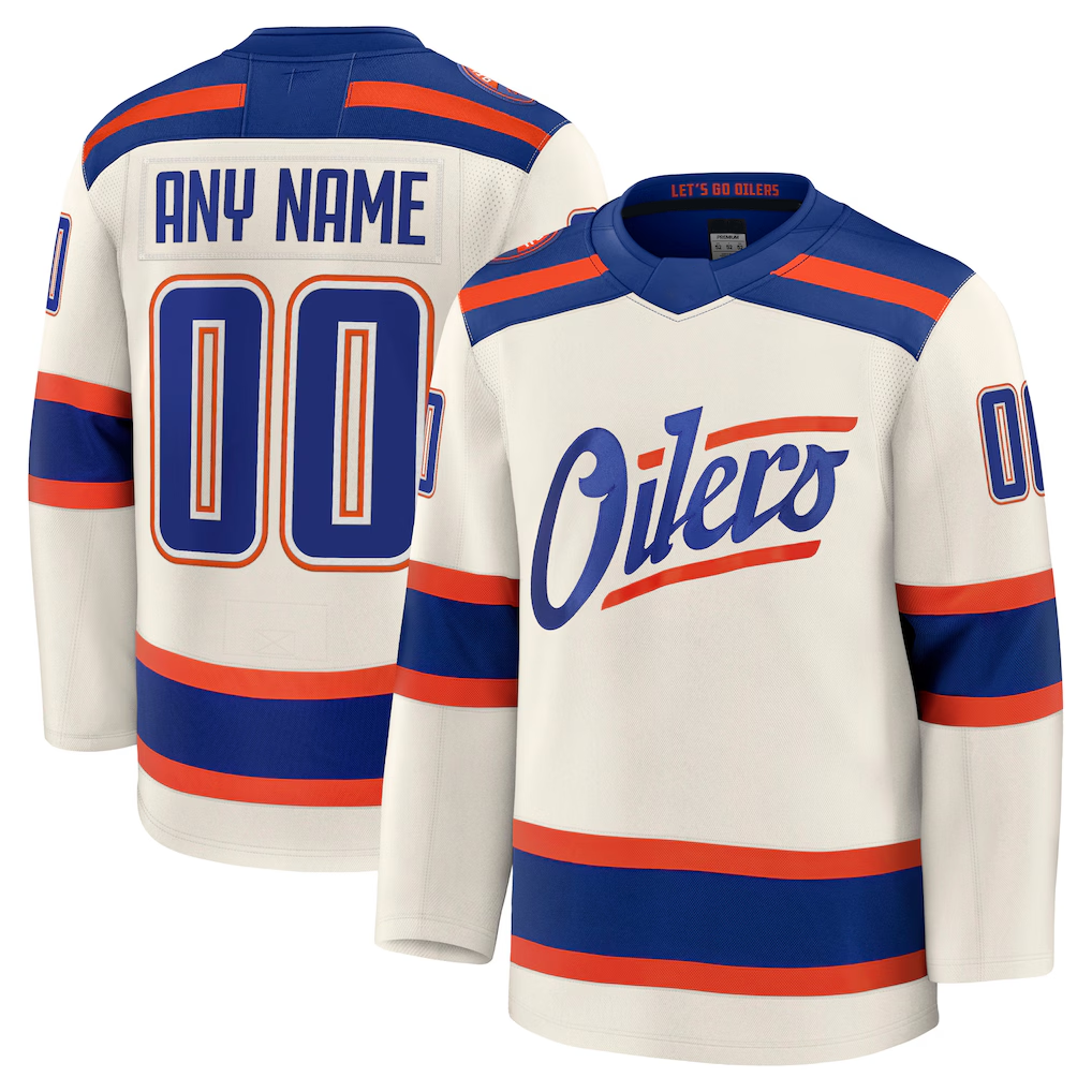 Boles Custom E.Oilers Light Beige Alternate Premium Jerseys
