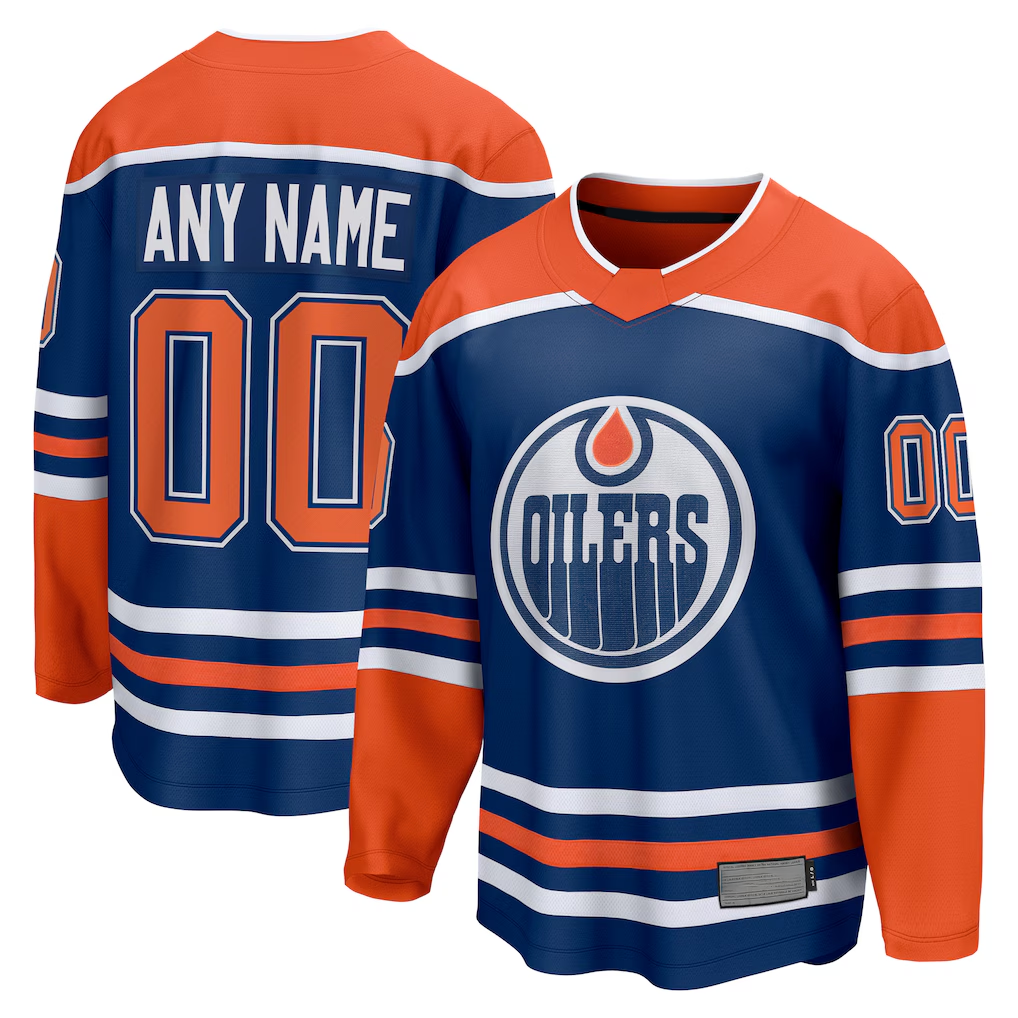 Boles Custom E.Oilers Royal Home Breakaway Jerseys