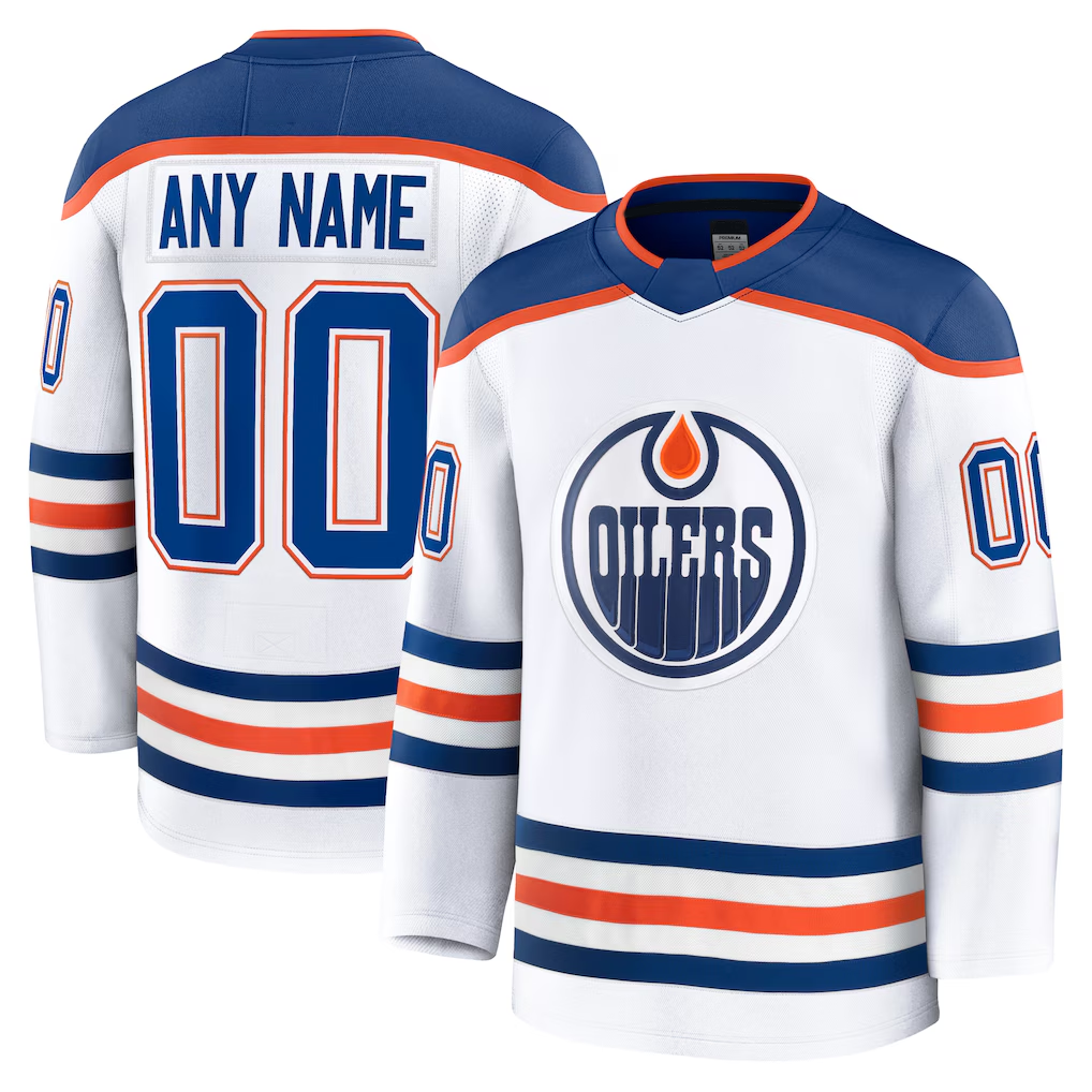 Boles Custom E.Oilers White Away Premium Jerseys
