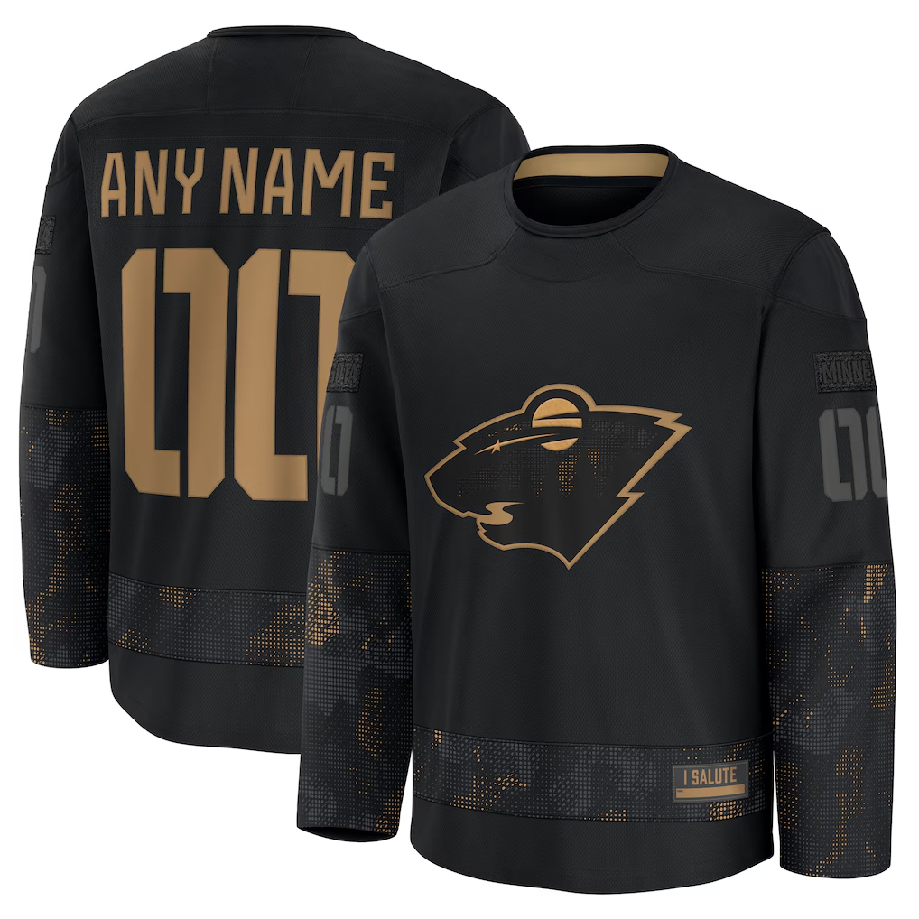 Boles Custom M.Wild Black 2024 Military Appreciation Practice Jerseys