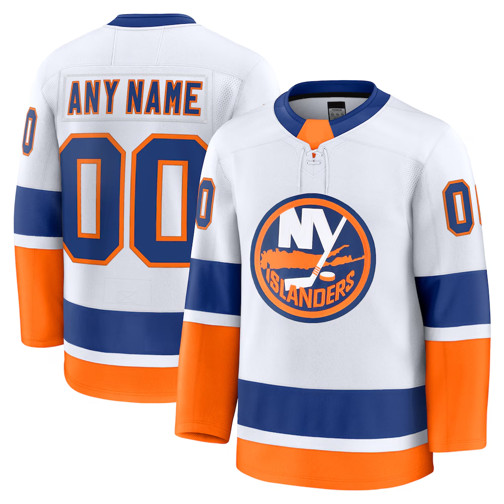 Boles Custom NY.Islanders White Away Premium Jerseys