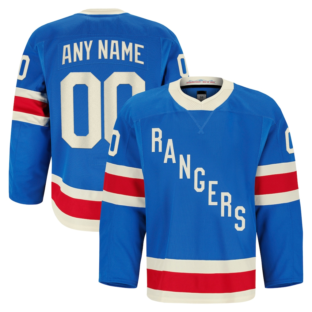 Boles Custom NY.Rangers Blue Centennial Authentic Pro Jerseys