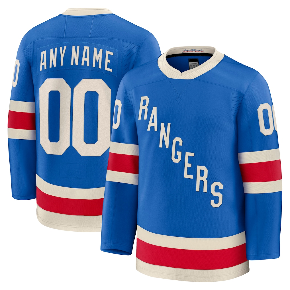 Boles Custom NY.Rangers Blue Centennial Premium Jerseys