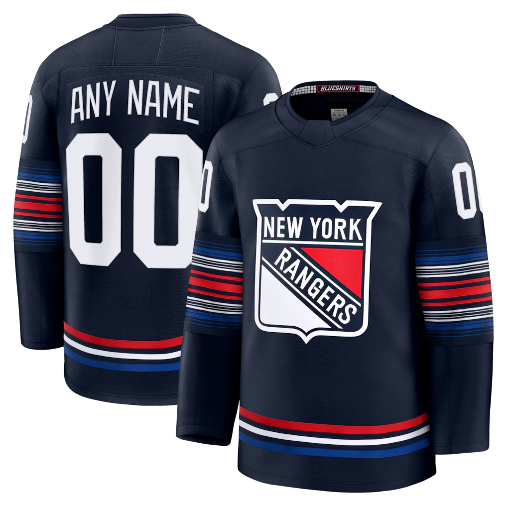 Boles Custom NY.Rangers Navy Alternate Premium Jerseys