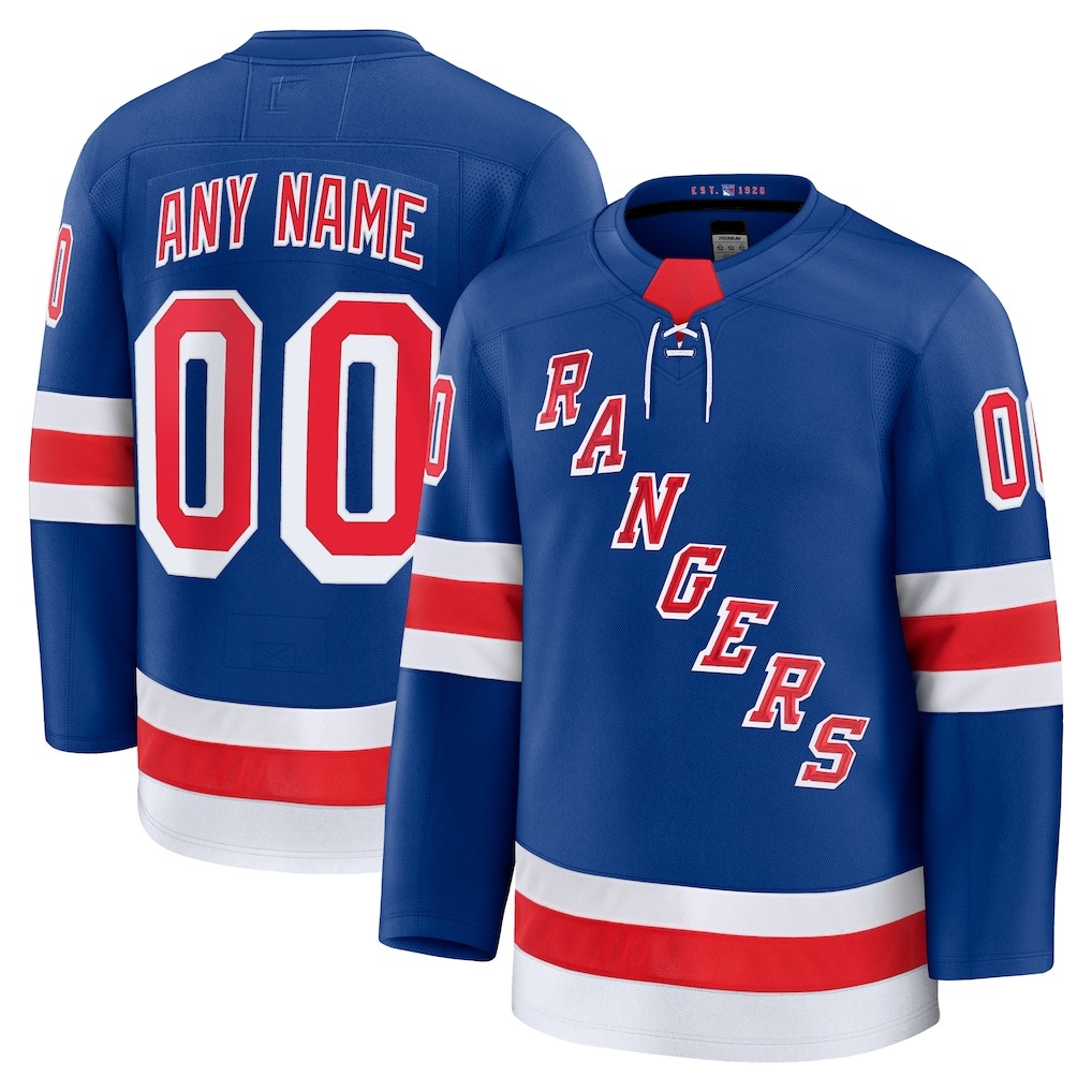 Boles Custom NY.Rangers Royal Home Premium Jerseys