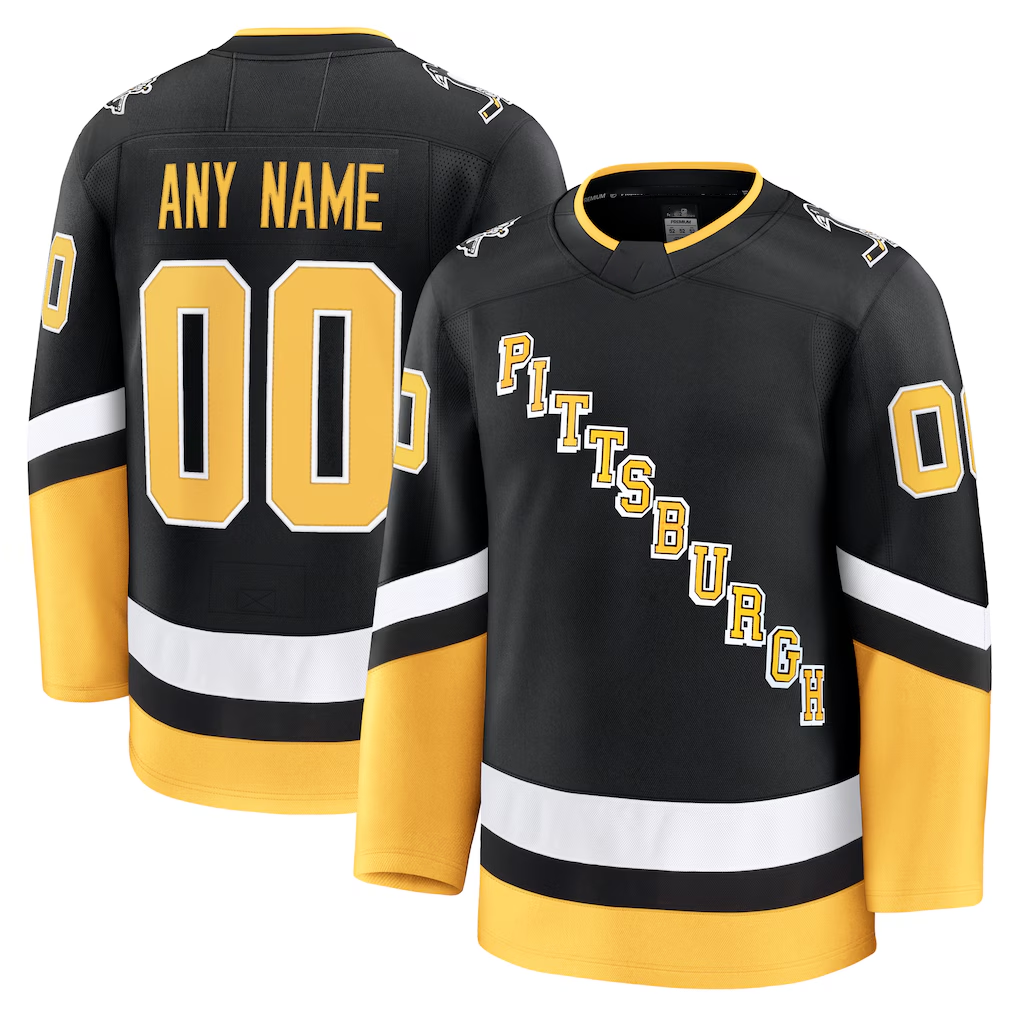 Boles Custom P.Penguins Black Alternate Premium Jerseys