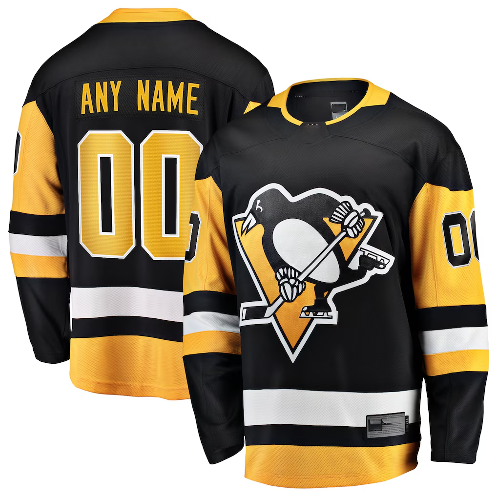 Boles Custom P.Penguins Black Home Breakaway Jerseys