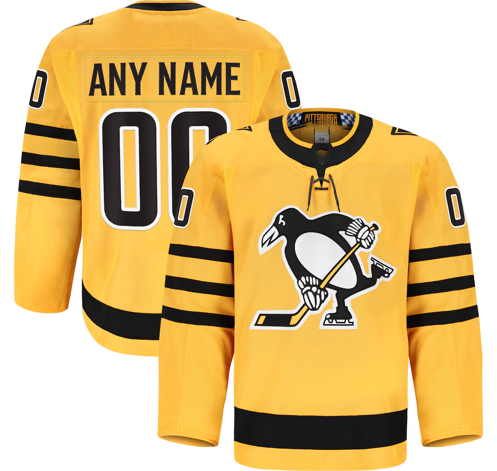 Boles Custom P.Penguins Gold Alternate Authentic Pro Jerseys