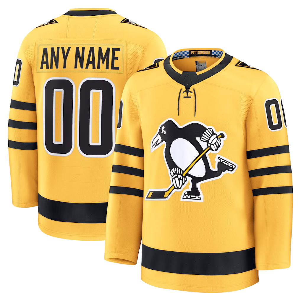 Boles Custom P.Penguins Gold Alternate Premium Jerseys