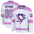 Boles Custom P.Penguins White 2024 Hockey Fights Cancer Jerseys