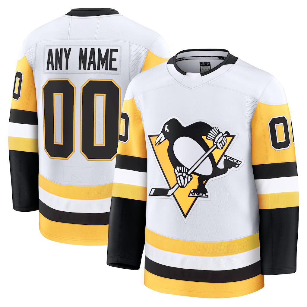 Boles Custom P.Penguins White Away Premium Jerseys