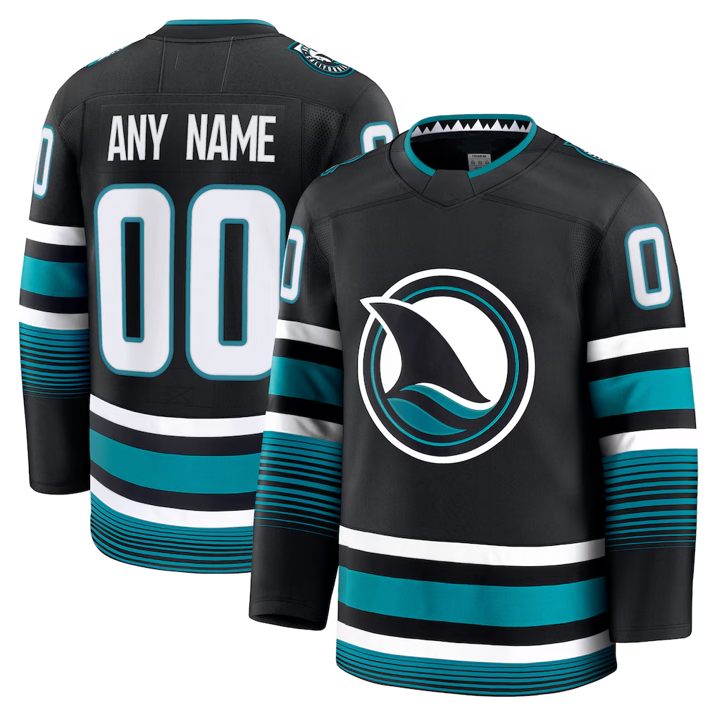 Boles Custom SJ.Sharks Black Alternate Premium Jerseys
