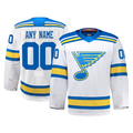 Boles Custom SL.Blues White Away Authentic Pro Jerseys