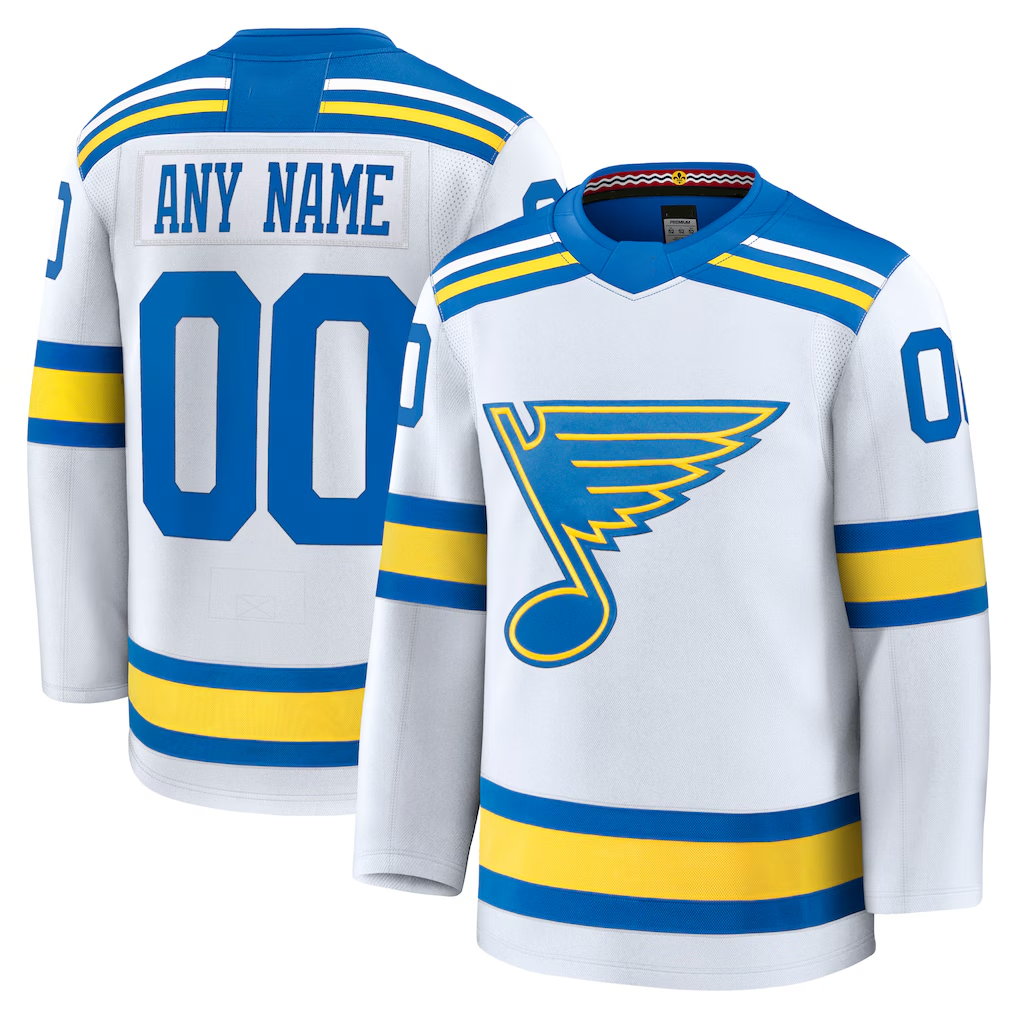 Boles Custom SL.Blues White Away Premium Jerseys