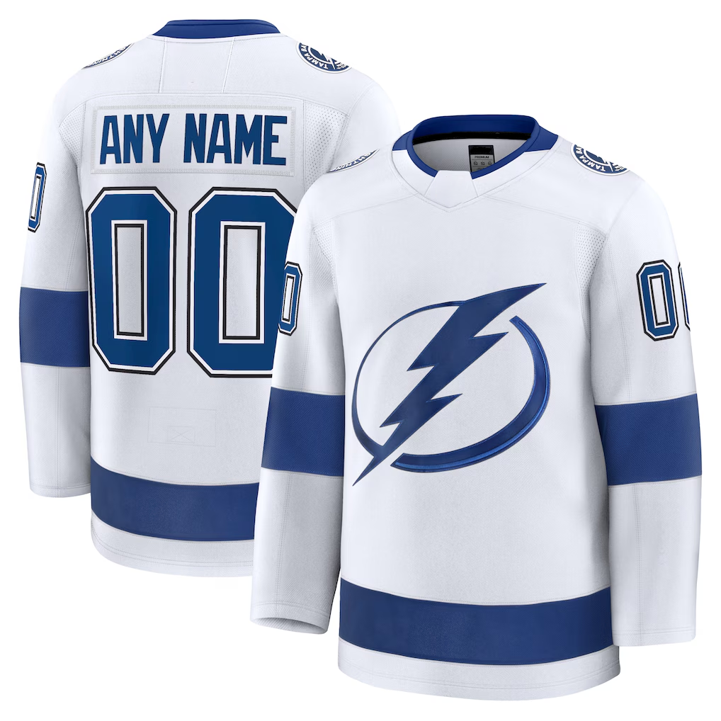 Boles Custom TB.Lightning White Away Premium Jerseys